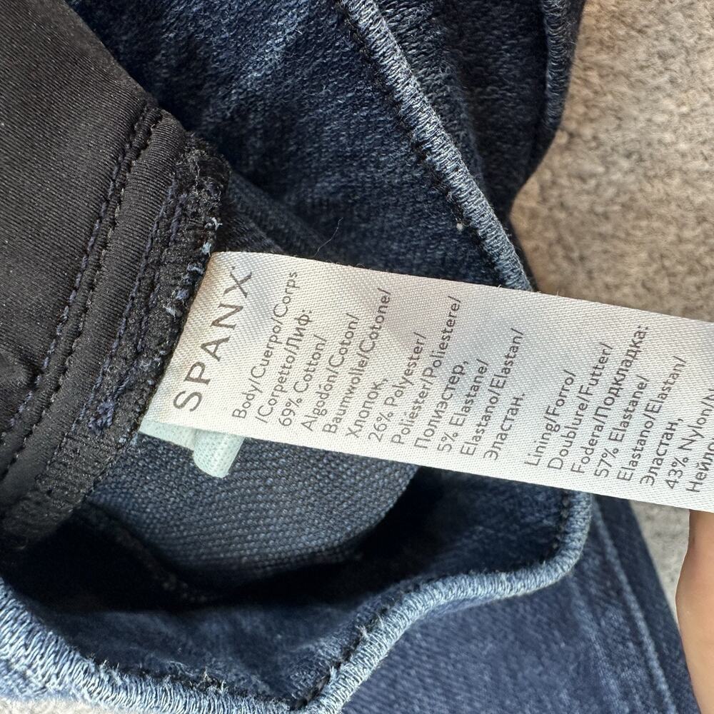 Spanx Womens XL Jeans Blue Denim Dark Wash Skinny Jegging High Rise Pull On - Picture 9 of 12